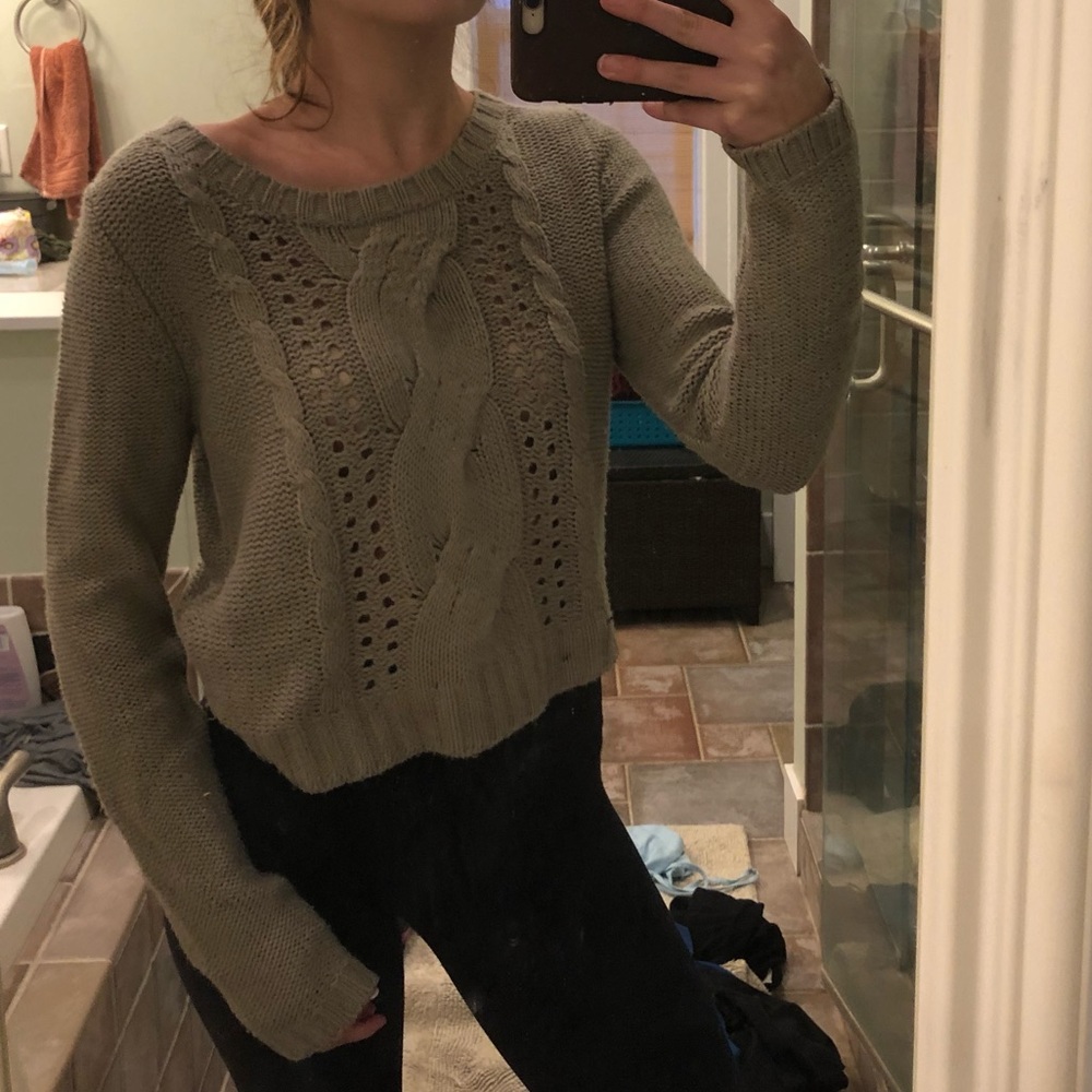 Tan/grey knit sweater